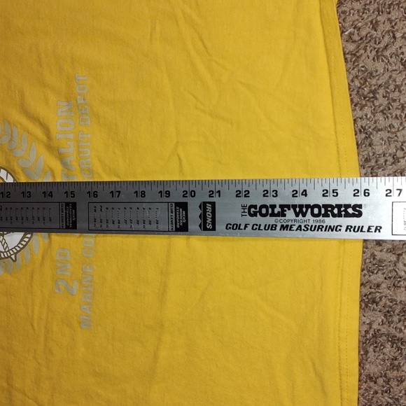 United States Marine 2nd Battalion Marine Corp Recruit Depot Yellow T-Shirt M - Picture 8 of 9